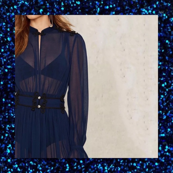 SOLD🆕 Gorgeous Navy Chiffon Sheer Maxi Dress - Picture 3 of 4